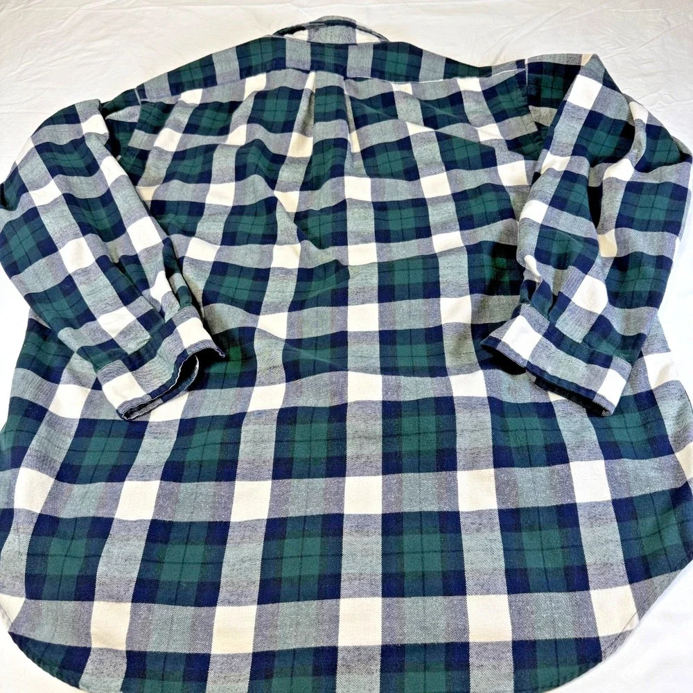 Vintage‎ Ralph Lauren Blake Shirt Green Blue Tartan Plaid Flannel Men's Size L